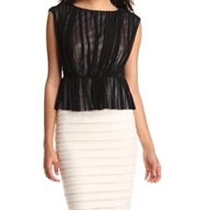 Jax Jersey Mesh Sheath Dress Tuck Jersey Skirt